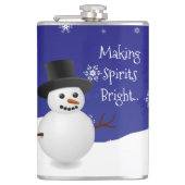 ブルー雪だるまウィンターシーンクリスマスフラスコ フラスク (正面)