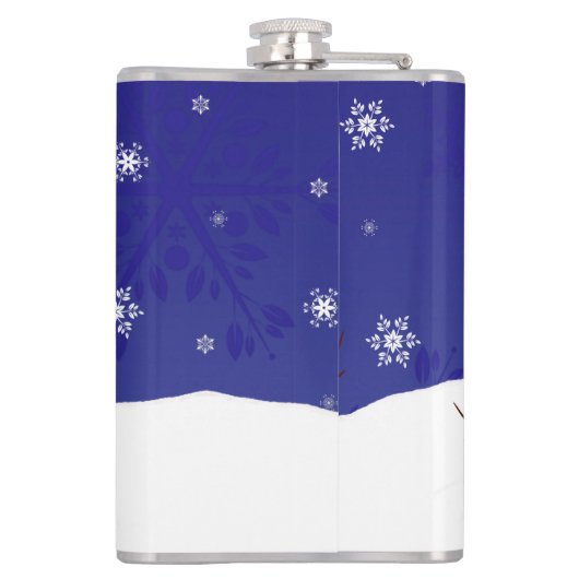 ブルー雪だるまウィンターシーンクリスマスフラスコ フラスク (裏面)
