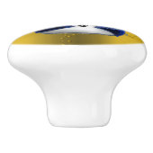 ブルー雪だるまオン金ゴールドクリスマス セラミックノブ (側面)