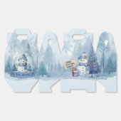 ブルー雪だるまクリスマスパーティーボックス フェイバーボックス (見開き)
