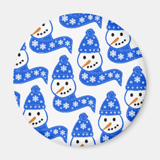 ブルー雪だるまスカーフマグネット マグネット