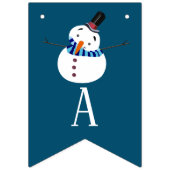 ブルー雪だるまハッピーホリデイズ バンティングフラッグ (第3の旗)