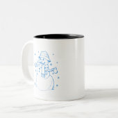ブルー雪だるま ツートーンマグカップ (正面左)