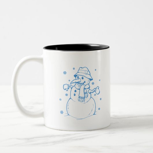 ブルー雪だるま ツートーンマグカップ (左)