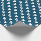 ブルー雪だるま、フェスティバル ラッピングペーパー (角)