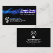 ブルー電気稲妻ボルト電気工事士サービス 名刺 (正面/裏面)
