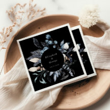 ブルー霜の降りたウィンターフローラモノグラム結婚ズ