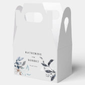 ブルー霜の降りたウィンターフローラモノグラム結婚ズ フェイバーボックス (オープン)