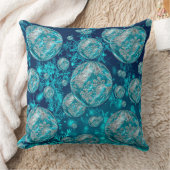 ブルー霜の降りたスノーフレークバブルズホリデー装飾用クッション クッション (ブランケット)