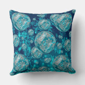 ブルー霜の降りたスノーフレークバブルズホリデー装飾用クッション クッション (裏面)