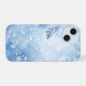 ブルー霜の降りたデライト電話ケース iPhone 15ケース (裏面横)