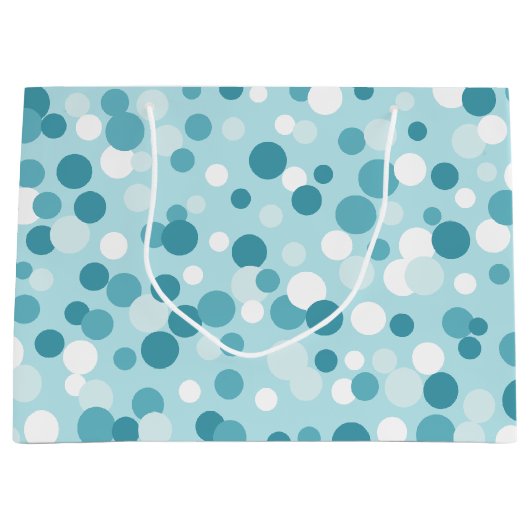 ブルー霜の降りたホリデードットラージ抱き枕 ラージペーパーバッグ (正面)