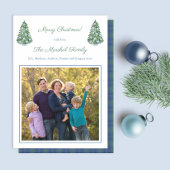 ブルー頭が切れるホワイトグリーンチノワセリーファミリー写真 シーズンカード