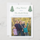 ブルー頭が切れるホワイトグリーンチノワセリーファミリー写真 シーズンカード (正面)