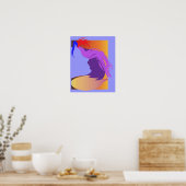 ブルー顔 ポスター (キッチン)