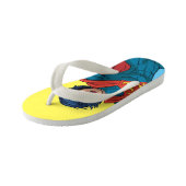 ブルー飛んでいるスーツのスーパーガール キッズビーチサンダル (アングル)