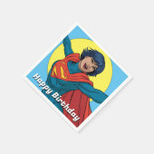 ブルー飛んでいるスーツのスーパーガール スタンダードカクテルナプキン (角)