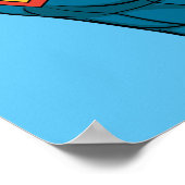 ブルー飛んでいるスーツのスーパーガール ポスター (角)