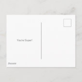 ブルー飛んでいるスーツのスーパーガール ポストカード (裏面)