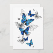 ブルー飛んでいるバターフライズモルホ シーズンカード (正面/裏面)