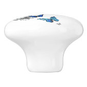 ブルー飛んでいるバターフライズモルホ セラミックノブ (側面)