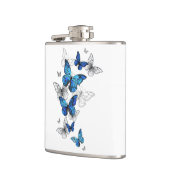 ブルー飛んでいるバターフライズモルホ フラスク (左)