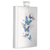 ブルー飛んでいるバターフライズモルホ フラスク (右)