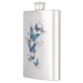 ブルー飛んでいるバターフライズモルホ フラスク (左)