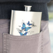 ブルー飛んでいるバターフライズモルホ フラスク (インサイチュ)