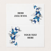 ブルー飛んでいるバターフライズモルホ 名刺 (外部フラット)