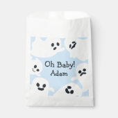 ブルー飛んでいる幽霊ハロウィーンベイビーシャワー フェイバーバッグ (正面)