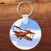 ブルー飛行機航空スカイブルークラウドキーチェーン キーホルダー (裏面)