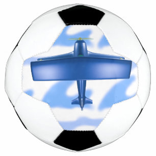 ブルー飛行機航空スカイブルークラウドサッカーボール サッカーボール