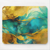 ブルー魅力的スとゴールズ抽象芸術 マウスパッド (正面)