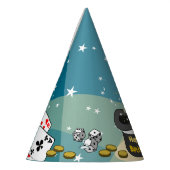 ブルー魔法ショーキッズハッピーバースデー パーティーハット (左)