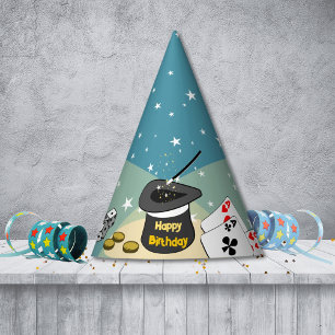 ブルー魔法ショーキッズハッピーバースデー パーティーハット