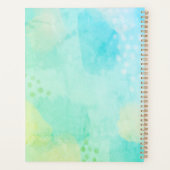 ブルー鮮やかアンドグリーン抽象芸術アートプランナー プランナー手帳 (裏面)