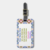 ブルー鮮やかガール女子旅行荷物 ラゲッジタグ (正面縦)