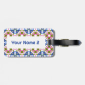 ブルー鮮やかガール女子旅行荷物 ラゲッジタグ (裏面横)