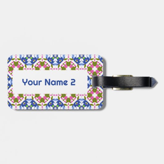 ブルー鮮やかガール女子旅行荷物 ラゲッジタグ (裏面横)