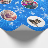 ブルー鮮やかクリスマスかハヌカ族の写真 ラッピングペーパー (角)