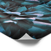 ブルー鮮やかダリアフラワー抽象芸術アート ポスター (角)