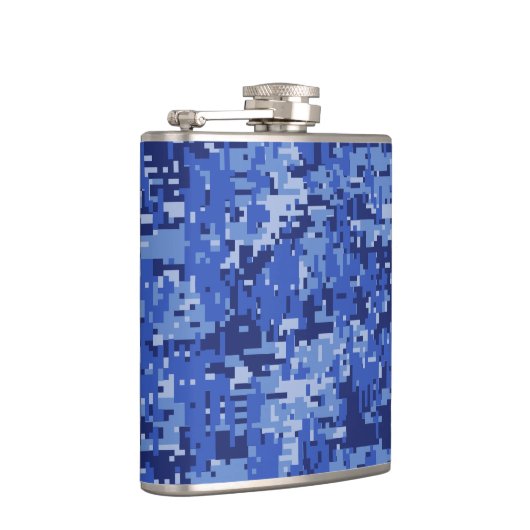 ブルー鮮やかデジタル迷彩柄迷彩テクスチャ フラスク (右)