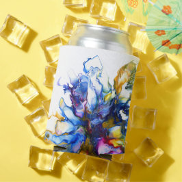 ブルー鮮やか抽象芸術フルードArt Agateトートバッグ 缶クーラー