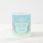 ブルー鳥 フロストグラスマグカップ (中央)