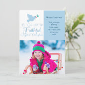 ブルー鳩の宗教的なクリスマスの喜びの写真 シーズンカード (スタンド正面)