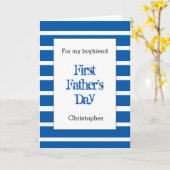 ブルー1親父の日の彼氏 カード (黄色い花)