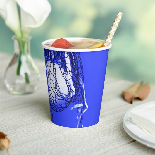 ブルー10代のはっきりした誕生日ネット&バレーボールスポーツ 紙コップ (インサイチュ)