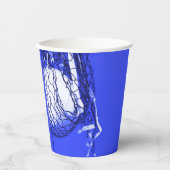 ブルー10代のはっきりした誕生日ネット&バレーボールスポーツ 紙コップ (正面)