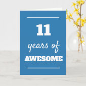 ブルー11誕生日カード カード (黄色い花)